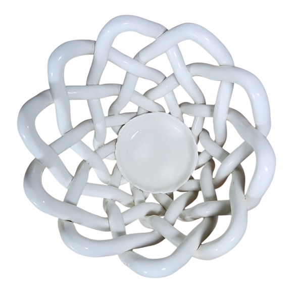 VTG Relpo White Ceramic Sculptural Knot Bowl Mid-Century Modern Exclusive Design - Picture 6 of 10
